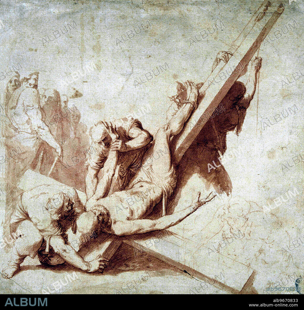JOSE DE RIVERA. RIBERA , JOSE DE. EL ESPAÑOLETO. PINTOR ESPAÑOL . JATIVA 1589 - 1656. DIBUJO. MUSEO BELLAS ARTES SAN FERNANDO . MADRID.