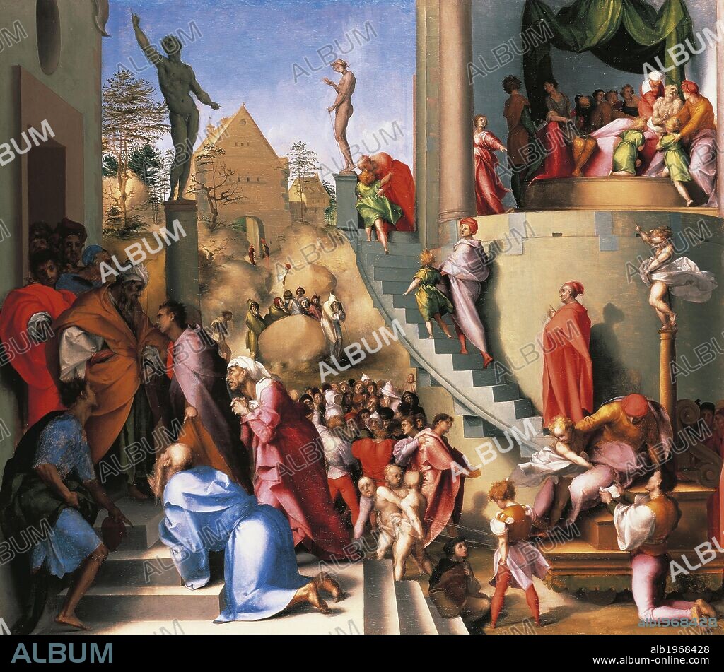 Joseph in Egypt, part of the Story of Joseph the Jew from Marriage bedchamber panels for Pier Francesco Borgherini, 1518, by Jacopo Carucci, known as Pontormo (1494-1557), oil on panel, 96.5 x 109.5 cm.