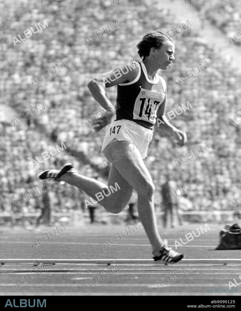 September 1972: Munich Olympics: Renate Stecher of Germany runs the women's 100m.