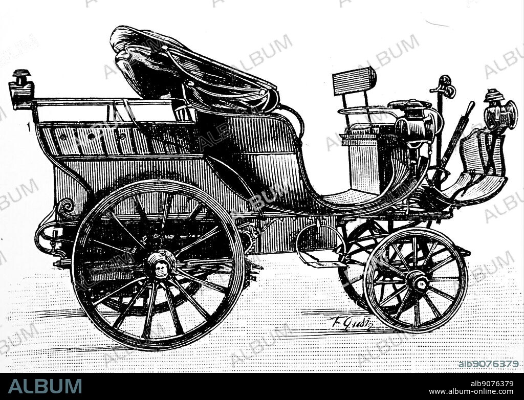Serpollet steam car 1895. Gardner-Serpollet was a French manufacturer of steam-powered cars in the early 20th century.