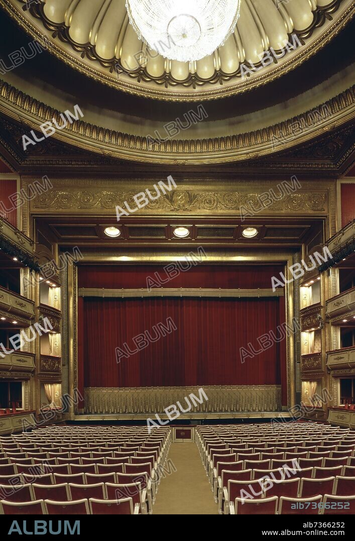 JERONIMO DE LA GANDARA (1825-1877). INTERIOR HACIA EL ESCENARIO - 1856 - RECONSTRUIDO EN 1913 POR IRADIER.