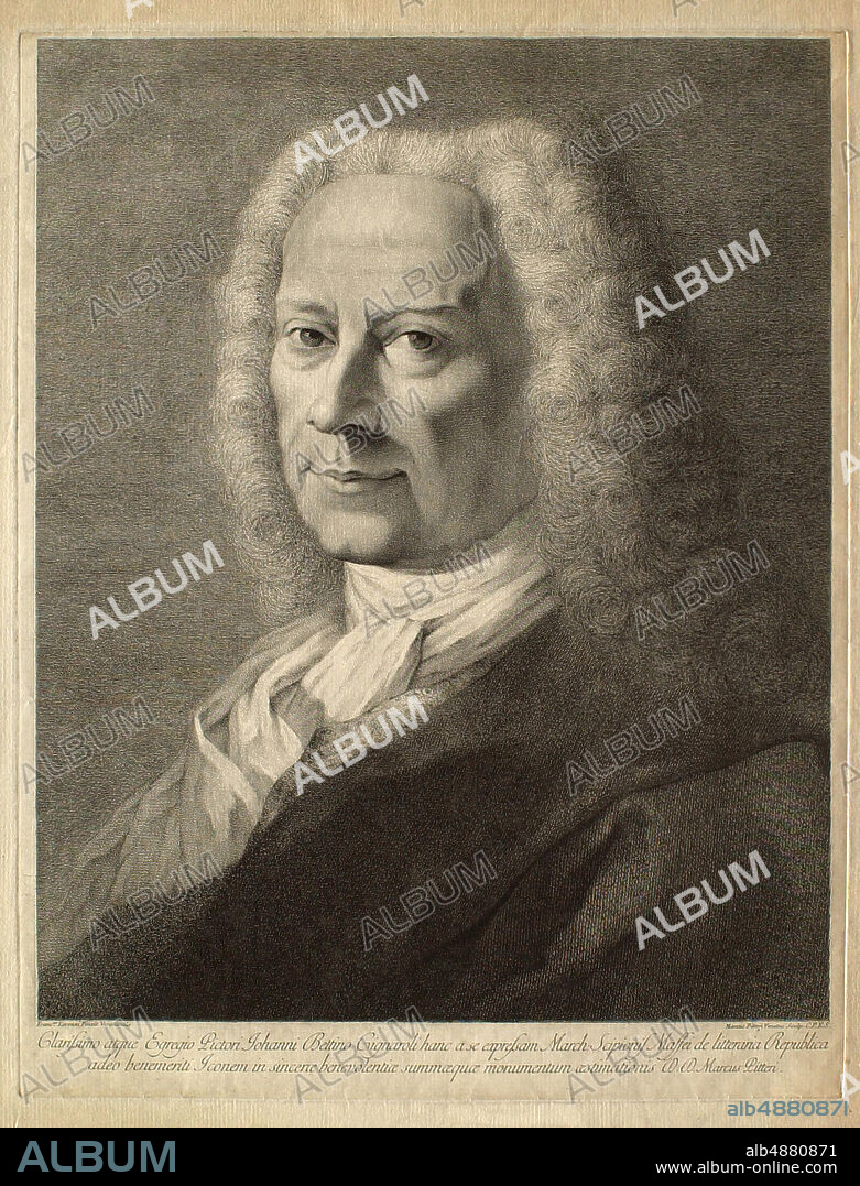 Giovanni Marco Pitteri, Italian, 17021786, Portrait of Giovanni Bettino Cignaroli, 1771, Engraving on laid paper, image: 16 7/16 x 13 5/16 in. (41.8 x 33.8 cm).