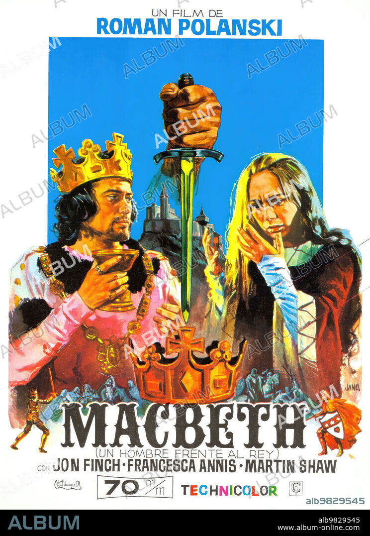 Plakat zu THE TRAGEDY OF MACBETH, 1971, unter der Regie von ROMAN POLANSKI. Copyright COLUMBIA PICTURES.