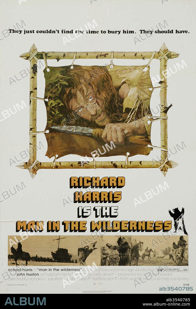 Poster de EL HOMBRE DE UNA TIERRA SALVAJE, 1971 (MAN IN THE WILDERNESS), dirigida por RICHARD C. SARAFIAN. Copyright WARNER BROS.