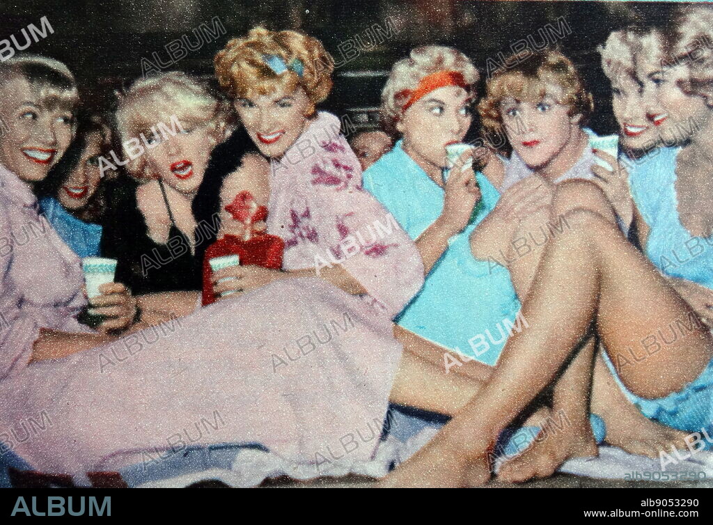 Jack Lemmon, Tony Curtis and Marilyn Monroe in Some Like It Hot, a 1959 American romantic comedy film. John Uhler Lemmon III (February 8, 1925 - June 27, 2001) was an American actor. Tony Curtis (born Bernard Schwartz; June 3, 1925 - September 29, 2010) was an American actor whose career spanned six decades, achieving the height of his popularity in the 1950s and early 1960s. Marilyn Monroe (Norma Jeane Mortenson; June 1, 1926 - August 4, 1962) was an American actress, model and singer. Famous for playing comedic "blonde bombshell" characters, she became one of the most popular sex symbols of the 1950s and early 1960s and was emblematic of the era's sexual revolution.