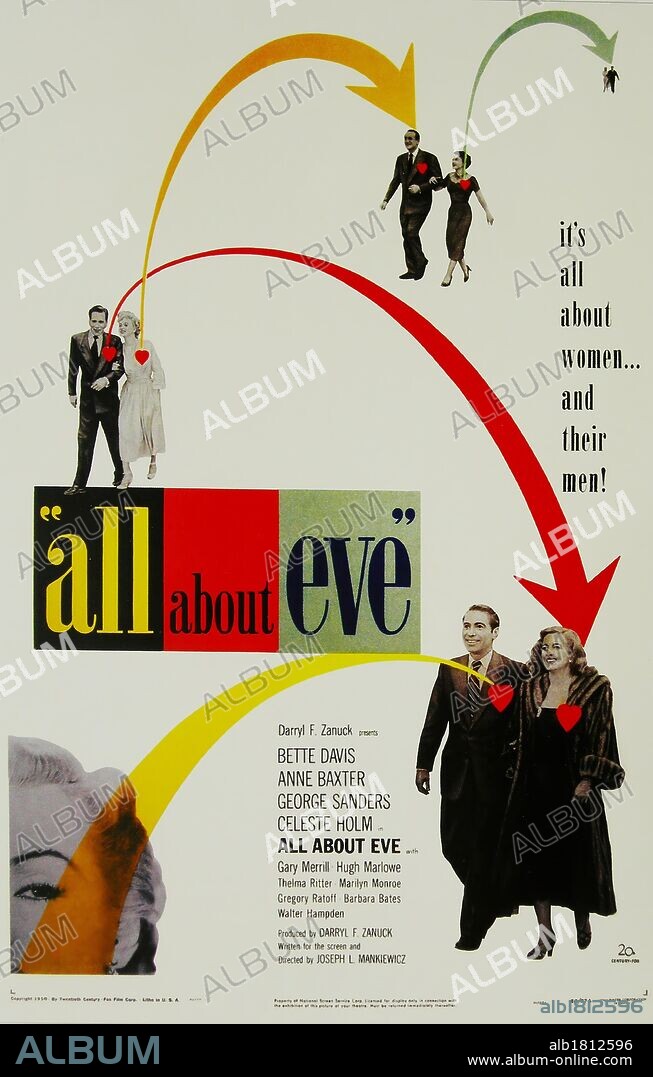 Poster of ALL ABOUT EVE, 1950, directed by JOSEPH L. MANKIEWICZ. Copyright 20TH CENTURY FOX.