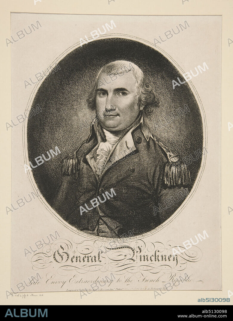 Engraver: James Akin, American, ca. 17731846, Engraver: William Henry Harrison Jr.After: James Earl, American, 17611796, General Pinckney (chas. Cotesworth), Stipple engraving, sheet: 32.8 × 24 cm (12 15/16 × 9 7/16 in.), Made in United States, American, 18th century, Works on Paper - Prints.