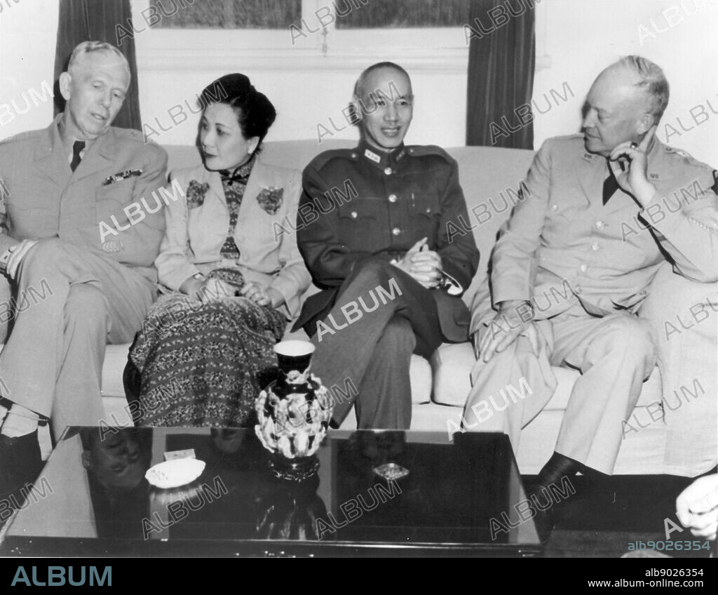 George Marshall, Song Meiling, Chiang Kai-shek, and Dwight Eisenhower, circa 1946.