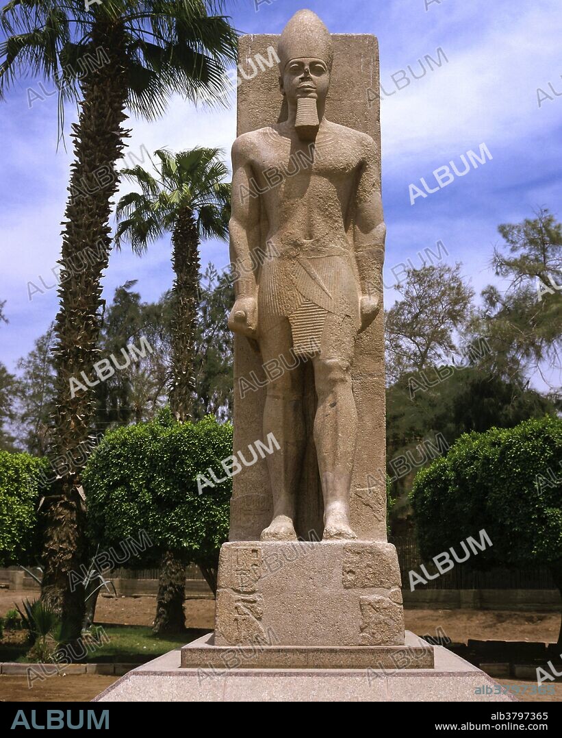 Colossal statue of Ramses II -13th century BC, Ruins of Memphis, Egypt, Africa.
