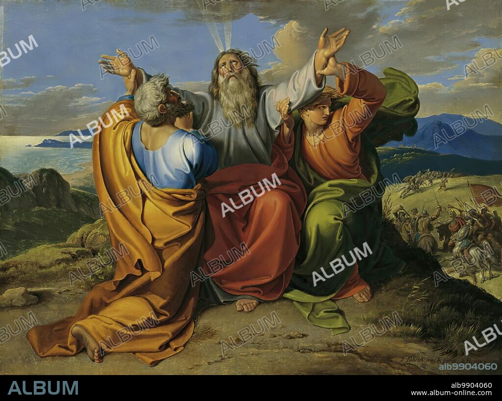 JOSEPH VON FUHRICH. Moses praying with Aaron and Hur on Mount Horeb, 1832.