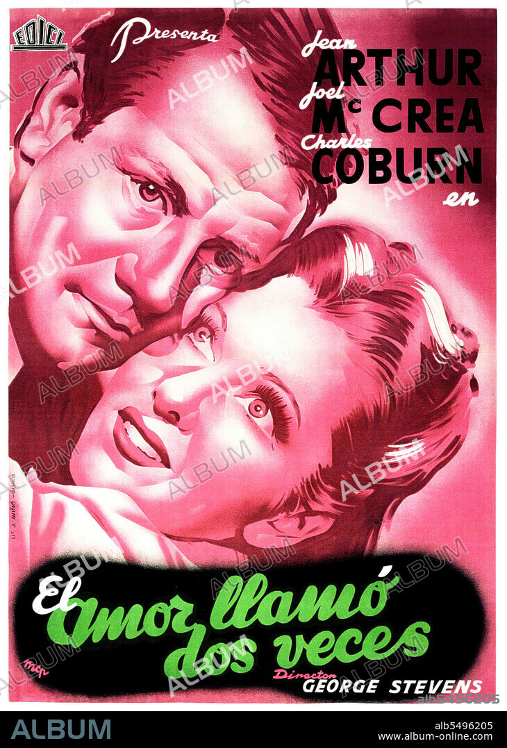 JEAN ARTHUR y JOEL MCCREA en EL AMOR LLAMÓ DOS VECES, 1943 (THE MORE THE MERRIER), dirigida por GEORGE STEVENS. Copyright COLUMBIA PICTURES.