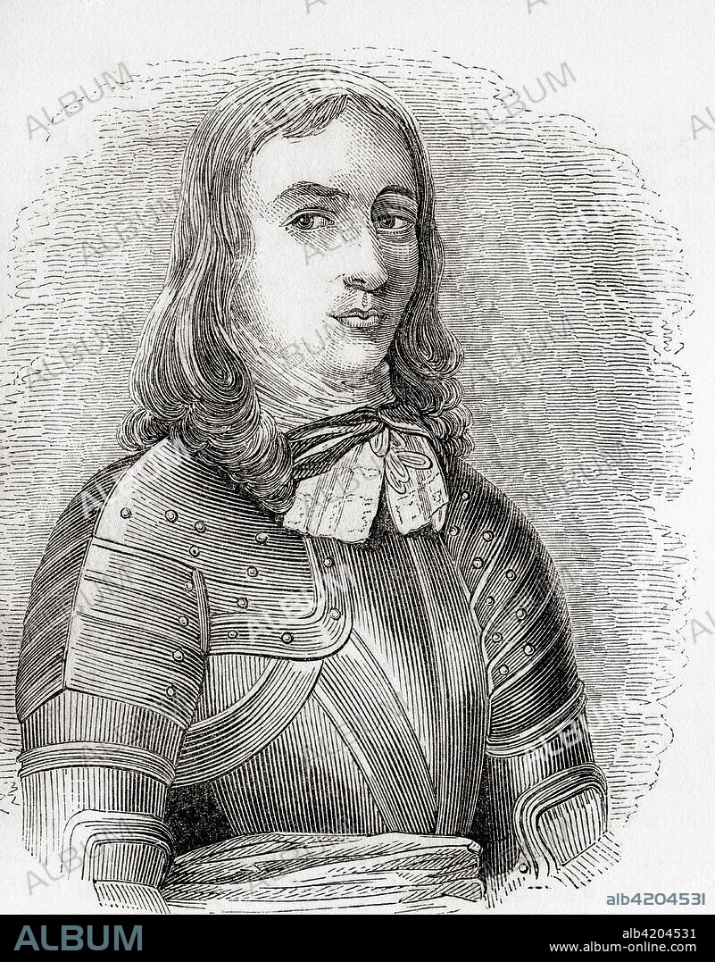 Richard Cromwell, 1626 -  1712.  Son of Oliver Cromwell and  second Lord Protector of England, Scotland and Ireland.  From Old England: A Pictorial Museum, published 1847.
