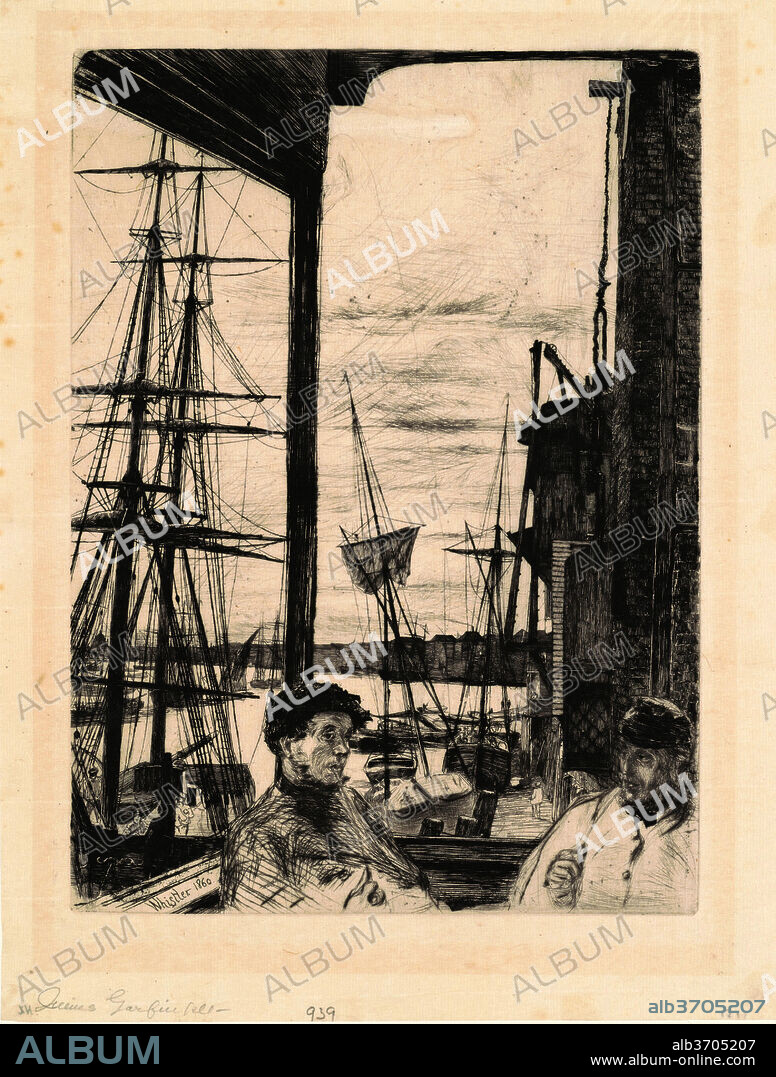 JAMES ABBOTT MCNEILL WHISTLER. Rotherhithe. Dated: 1860. Dimensions: plate: 27.31 × 20 cm (10 3/4 × 7 7/8 in.)  sheet: 33.81 × 24.77 cm (13 5/16 × 9 3/4 in.). Medium: etching and drypoint on laid paper.