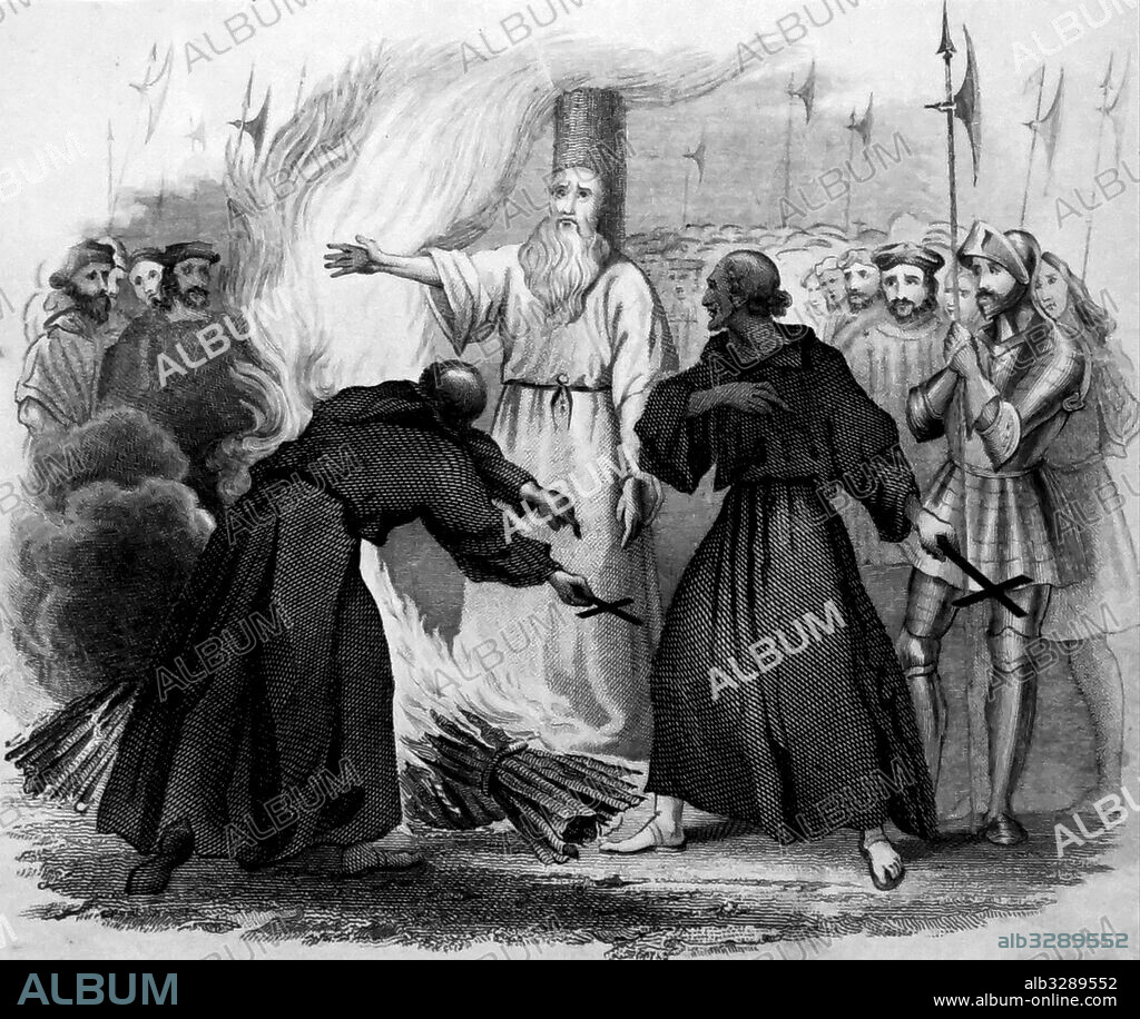 The burning of Thomas Cranmer (1489-1556), a leader of the English Reformation and Archbishop of Canterbury. Dated 16th Century.