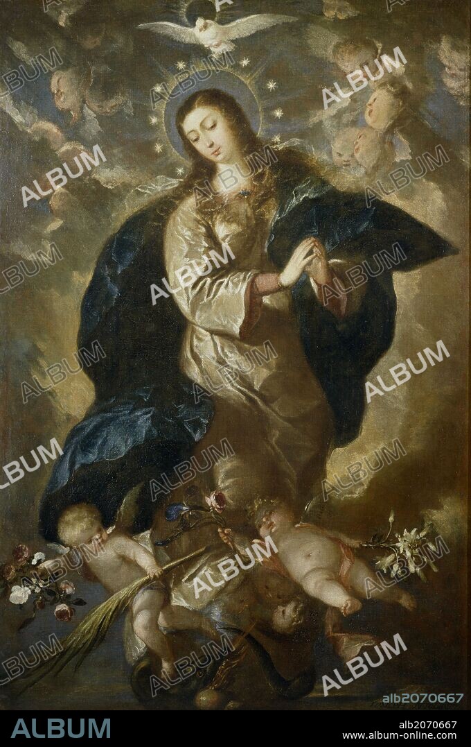 JOSÉ ANTOLINEZ. José Antolínez / 'La Inmaculada Concepción', Hacia 1665, Escuela Española, Lienzo, 165 cm x 110 cm, P04015.