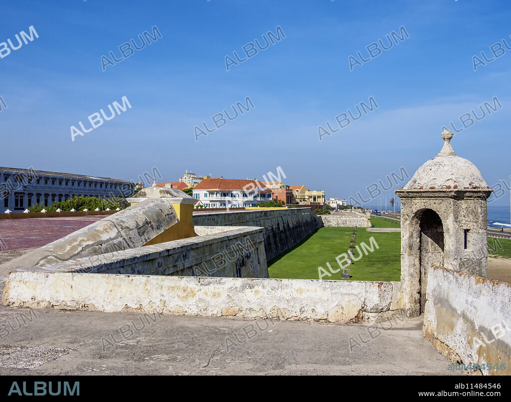 Old Town Walls, Cartagena, Bolivar Department, Colombia, South America.
