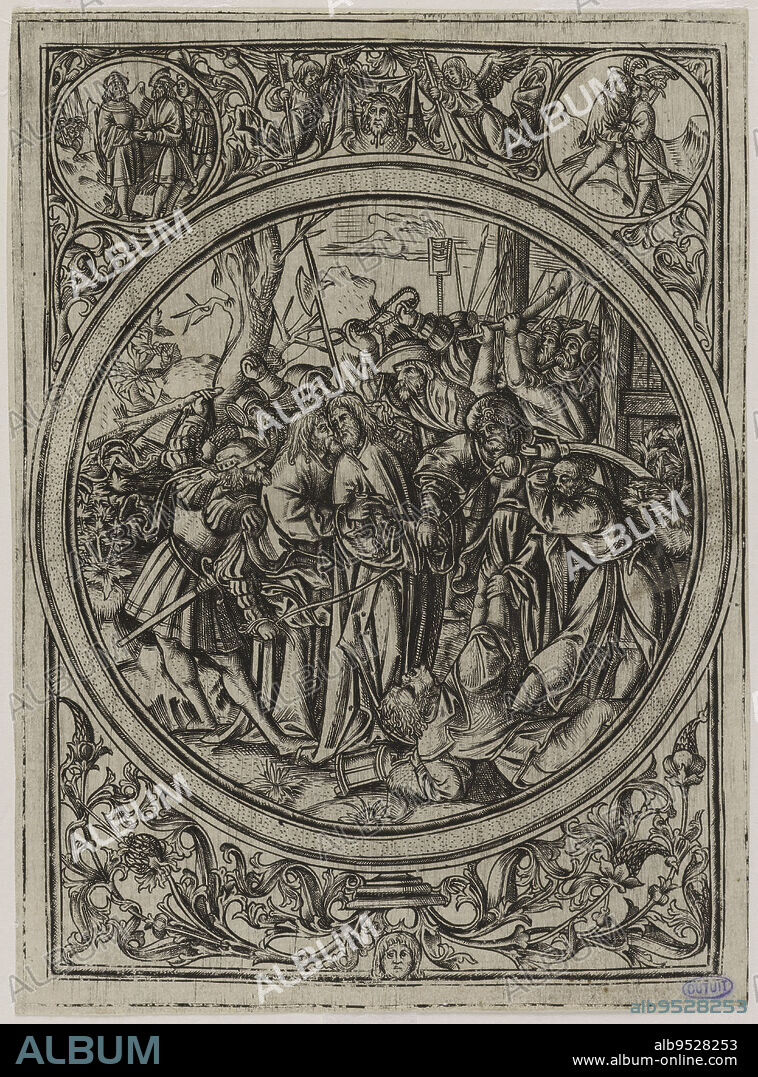 The Passion of Christ: The betrayal of Judas. Third number of a suite of 21 pieces. (Passavant 111), Master at the 'S.', Engraver, About 1500, 4th quarter of the 15th century, Graphic arts, Original print, Burin, Size - Work: Height: 16 cm, Width: 12 cm.