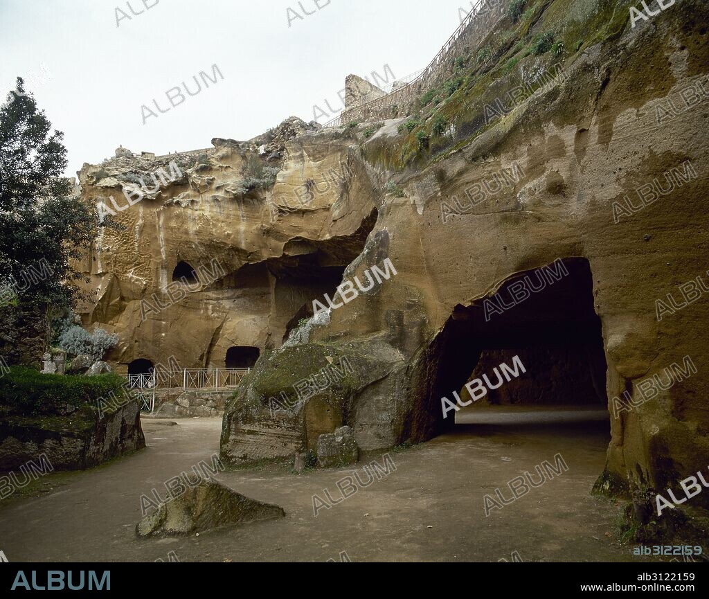 Italy. Cumae. Ruins of the Greek site of the Oracle of Cumae. (Cuamean Sibyl). Ancient Magna Graecia.