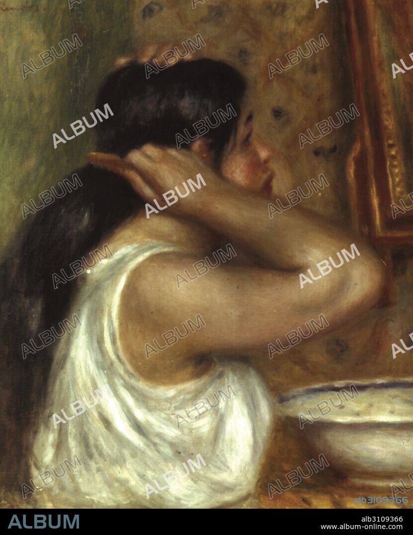 PIERRE AUGUSTE RENOIR. El aseo, mujer peinándose/1910.