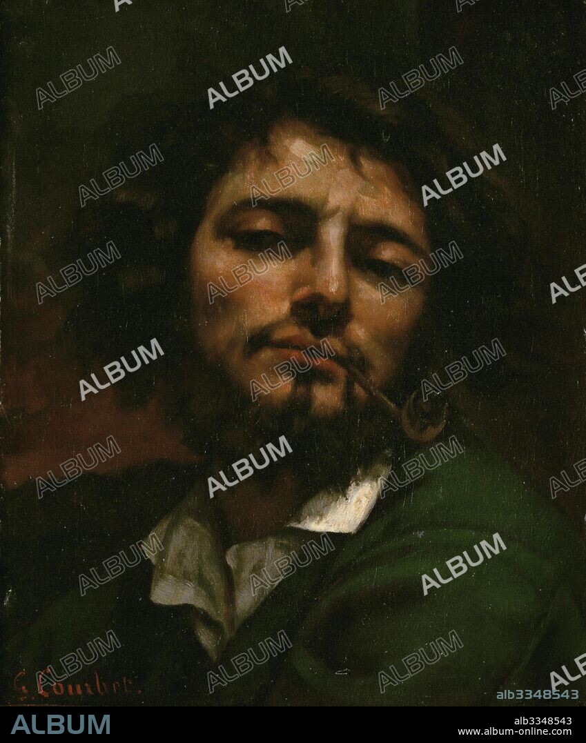GUSTAVE COURBET. Self-Portrait with Pipe (L'Homme a la pipe).