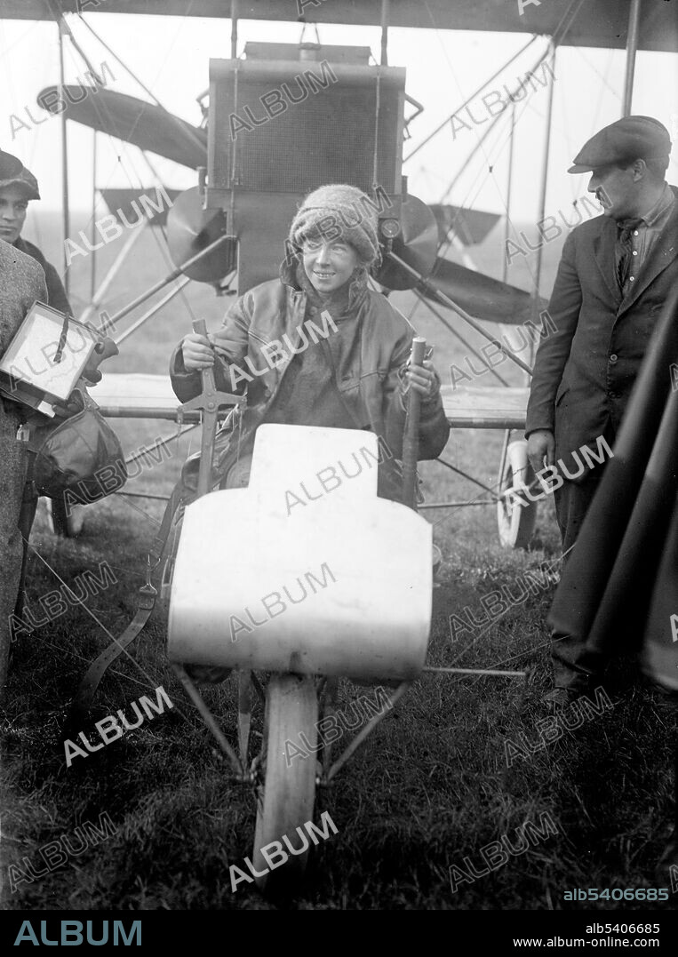Ruth Law arriving at Governor's Island, New York after her flight from Chicago. Ruth Law Oliver (May 21, 1887 - December 1, 1970) was a pioneer American aviatrix. She was inspired to take up flying by her brother, parachutist and pioneer movie stuntman Rodman Law. She was instructed by Harry Atwood and Arch Freeman at Atwood Park in Massachusetts, having been refused lessons by Orville Wright because, according to Law, he believed that women weren't mechanically inclined. She received her pilot's license in 1912, and in 1915 gave a demonstration of aerobatics at Daytona Beach, Florida, before a large crowd. Her greatest feat took place on November  19,1916, when she broke the existing cross-America flight air speed record of 452 miles set by Victor Carlstrom by flying nonstop from Chicago to New York, a distance of 590 miles. The next day she flew on to New York City. Flying over Manhattan, her fuel cut out, but she glided to a safe landing on Governors Island. After the United States entered WWI in 1917, she campaigned unsuccessfully for women to be allowed to fly military aircraft. After the war, she continued to set records. In 1922, Law woke up to read with surprise an announcement of her retirement in the newspaper; her husband had tired of her dangerous job and had taken that step to end her flying career. She died in 1970 at the age of 83. Bain News Service, November 20, 1916.