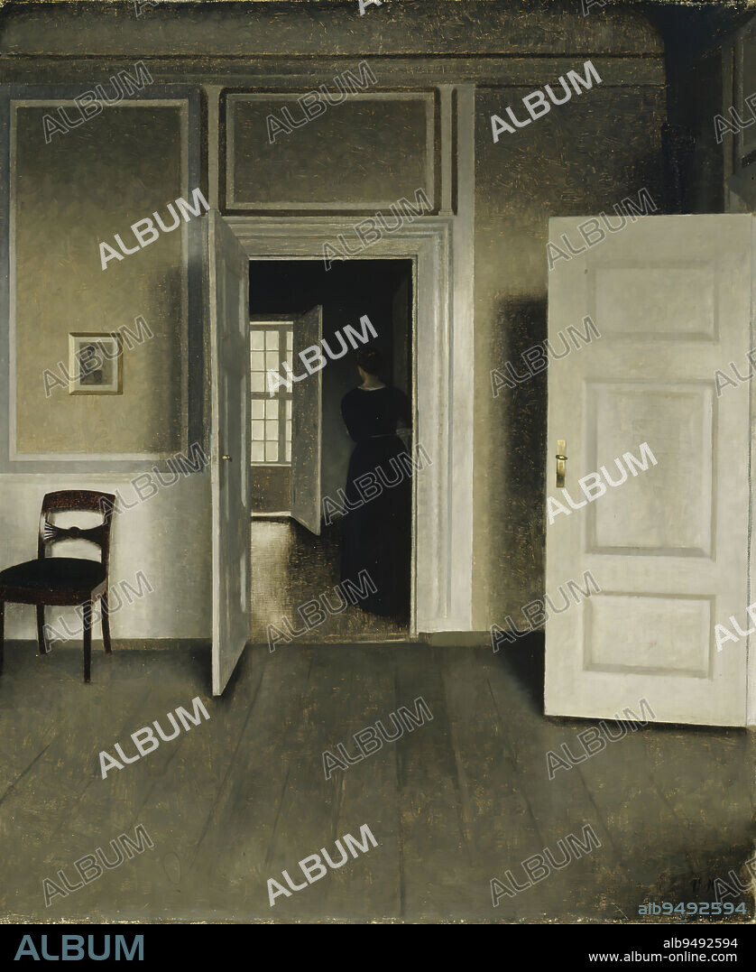 Vilhelm Hammershøi, 15.5.1864, Copenhagen, Denmark, 13.2.1916, Copenhagen, Denmark, Interior from the Home of the Artist, 1900, 65.5 × 54.5 cm, oil, oil on canvas.