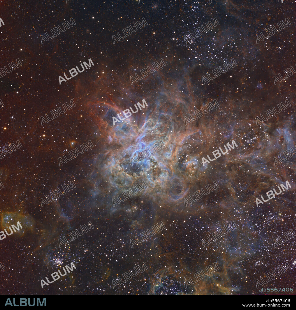 The Tarantula Nebula, also known as 30 Doradus, or NGC 2070, is an H II region in the Large Magellanic Cloud.