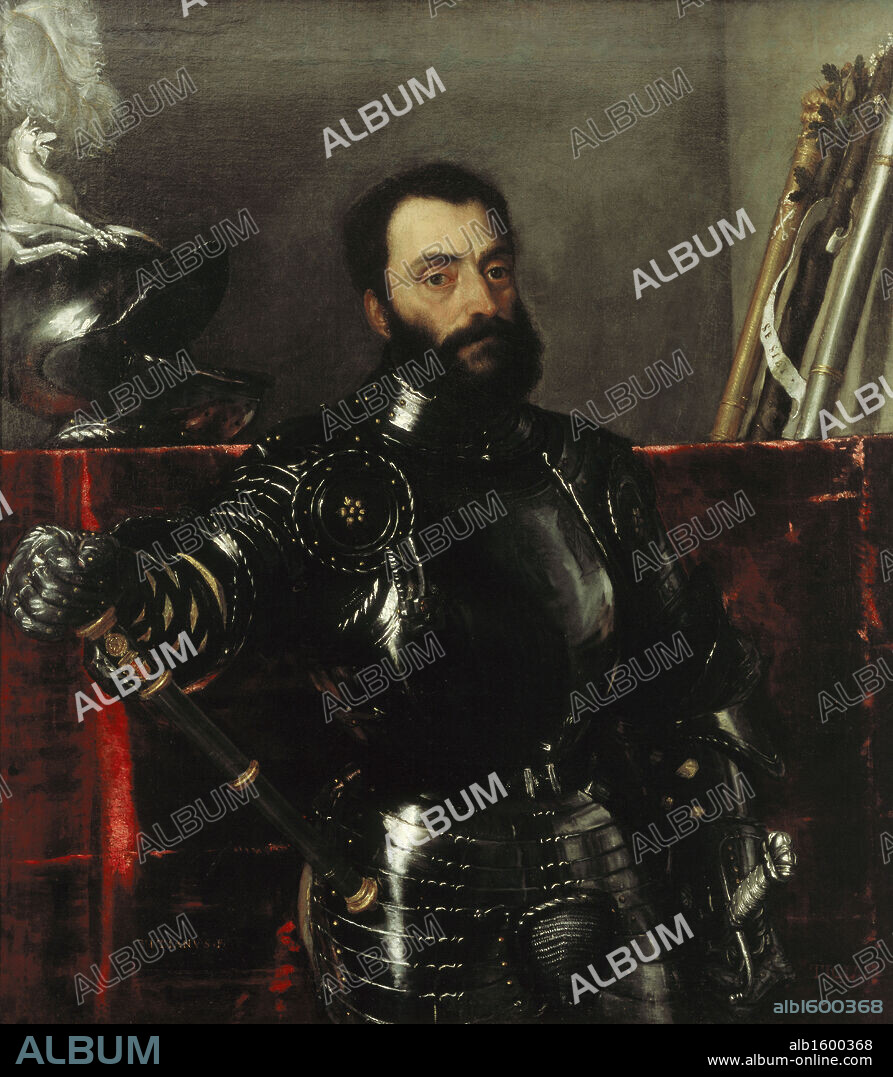 Portrait of Francesco Maria della Rovere, Duke of Urbino  1536-38  Titian (ca.1485-1576)  Oil on canvas  Galleria Degli Uffizi, Florence, Italy.