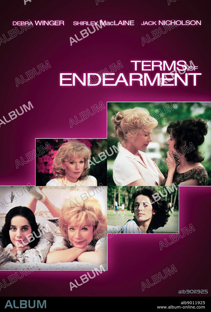 Terms of Endearment is a 1983 comedy-drama film adapted from the novel of the same name by Larry McMurtry; directed; written; and produced by James L. Brooks and starring Shirley MacLaine; Debra Winger; Jack Nicholson; Danny DeVito; Jeff Daniels; and John Lithgow. The film covers 30 years of the relationship between Aurora Greenway (MacLaine) and her daughter Emma (Winger).