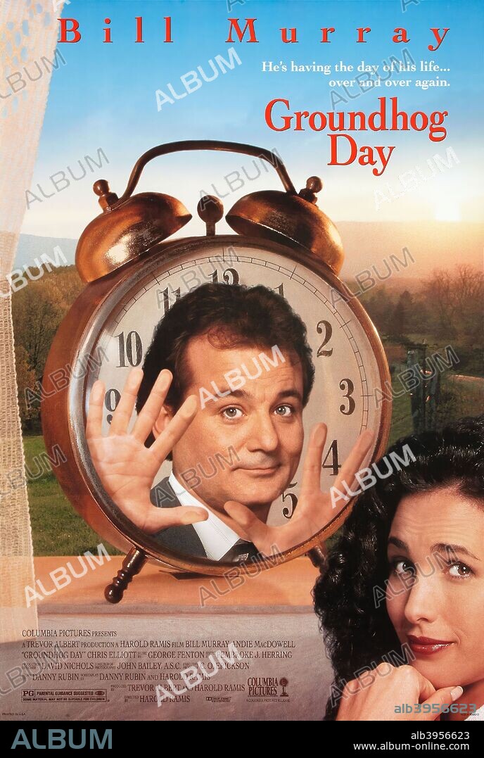 Poster of GROUNDHOG DAY, 1993, directed by HAROLD RAMIS. Copyright COLUMBIA TRISTAR.