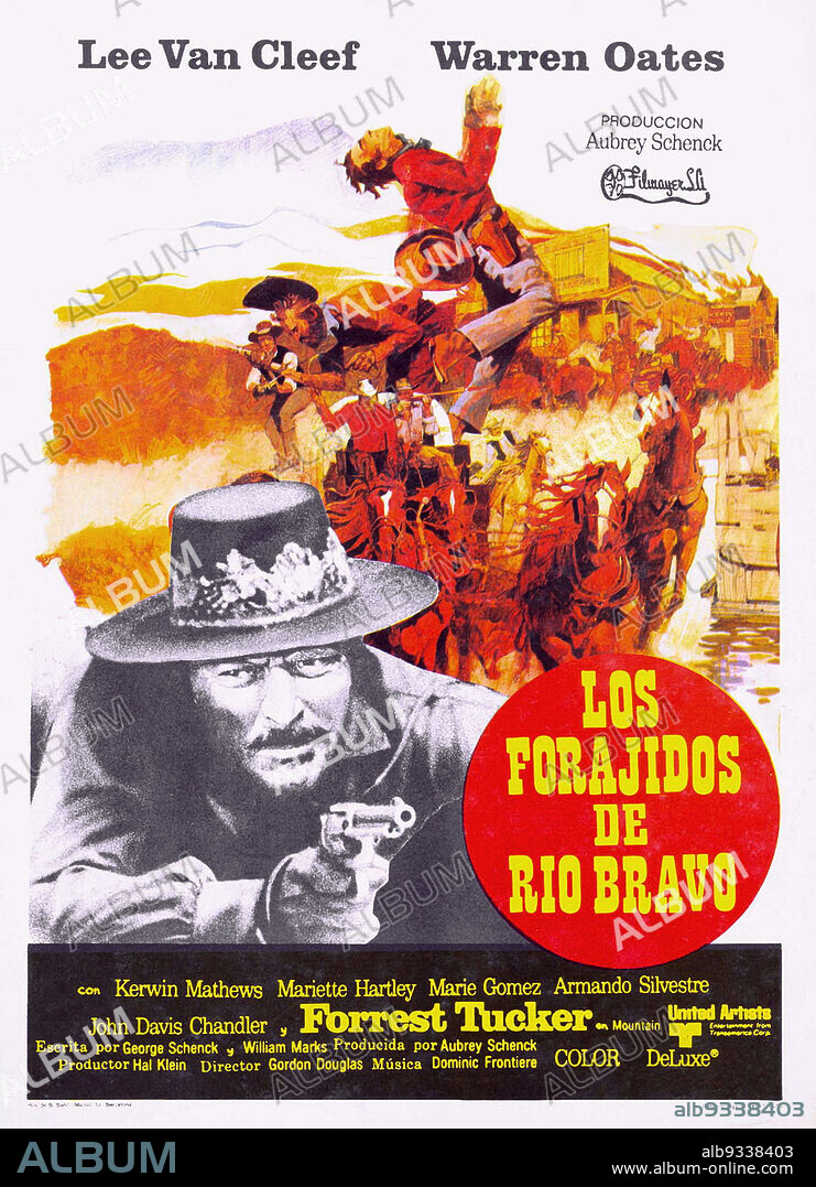 Poster de LOS FORAJIDOS DE RÍO BRAVO, 1970 (BARQUERO), dirigida por GORDON DOUGLAS. Copyright UNITED ARTISTS.