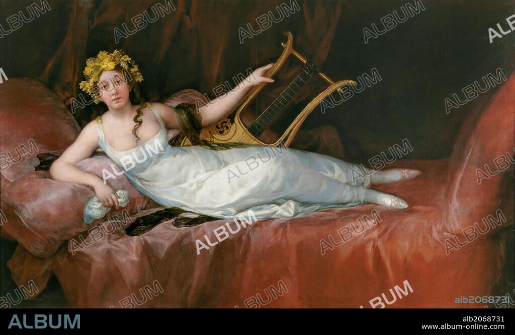 Francisco de Goya y Lucientes / 'Joaquina Téllez-Girón y Pimentel,  marquesa de Santa Cruz', 1805, Escuela Española, Óleo sobre Lienzo, 124,7 cm x 207,7 cm, P07070.