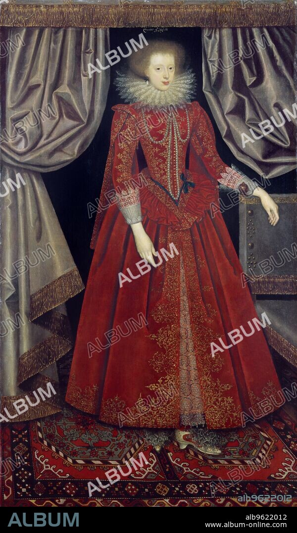 CATHERINE HOWARD and WILLIAM LARKIN. Catherine Howard, Countess of Suffolk (1564-1638), c1615. Painting from the Suffolk Collection in Kenwood House, London.