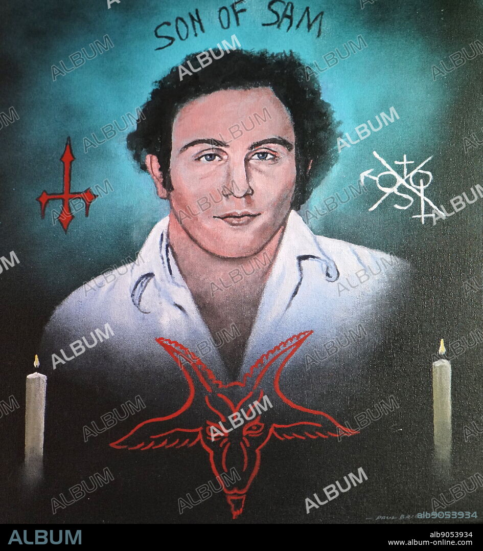 Painting depicting David Berkowitz (Son of Sam). David Richard Berkowitz (1953-) an American serial killer. Painting by Paul Bridgman.