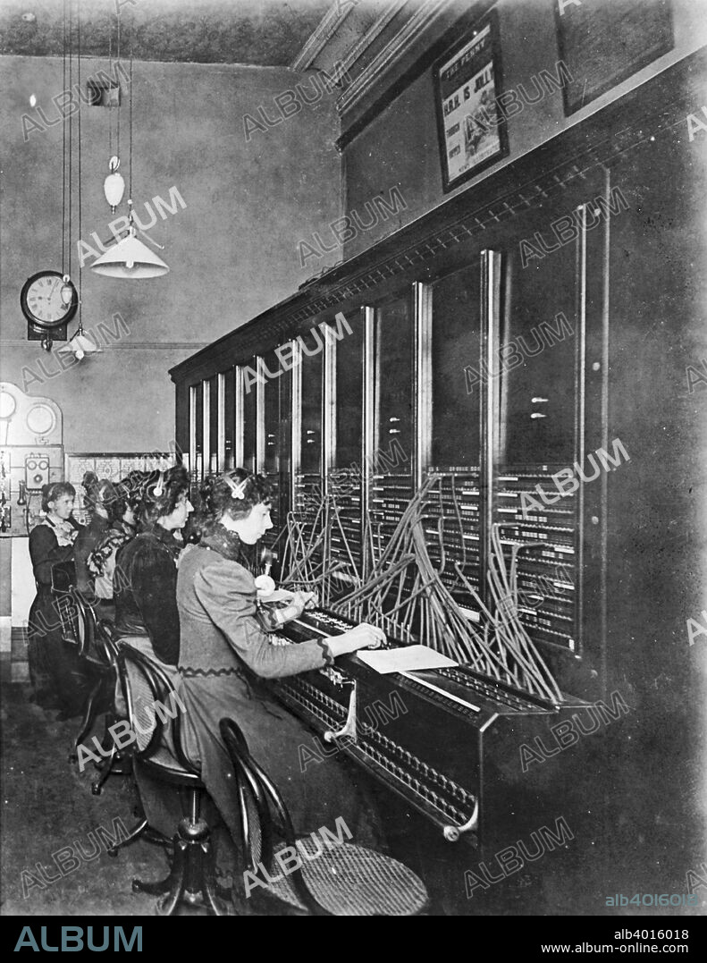 GPO telephone exchange, London, c1905. Female telephonists at the switchboard. The first of the General Post Office's (manual) telephone exchanges opened in London in 1902. The heavy demand for service led to the opening of a second exchange in November 1907.