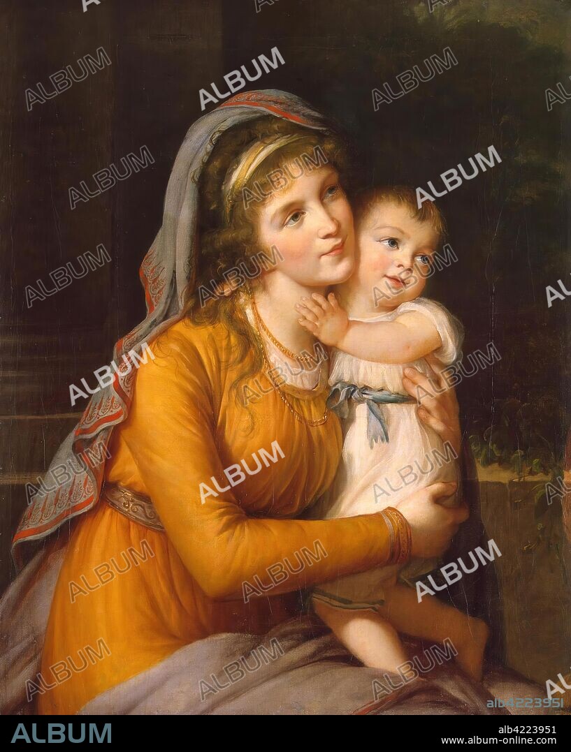 MARIE-LOUISE-ELISABETH VIGéE-LE BRUN. 'Portrait of Countess Anna Stroganova with Her Son'. France, Between 1795 - 1801. Dimensions: 90,5x73 cm.