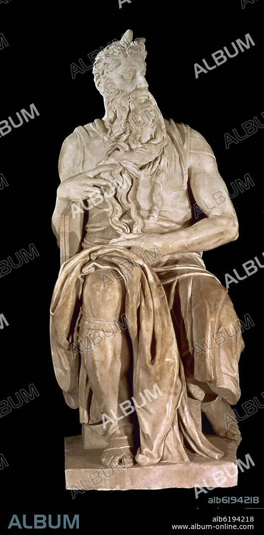 MIGUEL ANGEL. MOISES - 1513-1515 - ESCULTURA CENTRAL DE LA TUMBA DE JULIO II - RENACIMIENTO ITALIANO.
