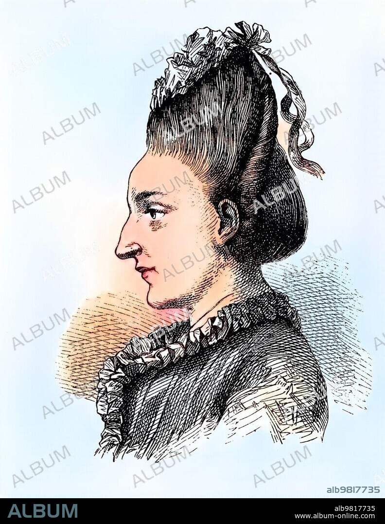 Cornelia Friederica Christiana Schlosser, née Goethe, 1750-1777, an author of letters and sister of Johann Wolfgang von Goethe, historical engraving, c. 1869, Historic, digitally restored reproduction from a 19th century original, coloured, exact date unknown