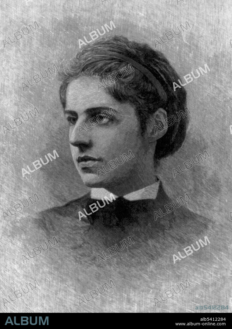 Emma Lazarus (July 22, 1849 - November 19, 1887) was an American author of poetry, prose, and translations. The daughter of a wealthy Jewish merchant, she was privately educated by tutors from an early age, studied American and British literature, as well as several languages, including German, French, and Italian. A collection of her Poems and Translations, verses written between the ages of 14 and 17, appeared in 1867. It included translations from Friedrich Schiller, Heinrich Heine, Alexandre Dumas, and Victor Hugo. During the next decade, in which Phantasies and Epochs were written, her poems appeared chiefly in Lippincott's Monthly Magazine and Scribner's Monthly. By this time, her work had won recognition abroad. In addition to writing her own poems, she edited many adaptations of German poems, notably those of Johann Wolfgang von Goethe and Heinrich Heine. She also wrote a novel and two plays. Lines from her sonnet The New Colossus appear on a bronze plaque in the pedestal of the Statue of Liberty which was placed in 1903. The sonnet was written in 1883 and donated to an auction to raise funds to build the pedestal. In 1887, Lazarus returned to NYC seriously ill after her second trip to Europe, and died, most likely from Hodgkin's lymphoma, at the age of 38.