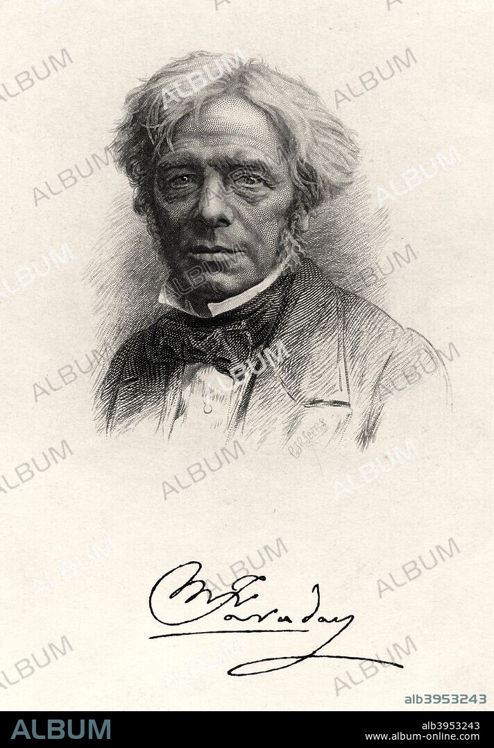 Michael Faraday, British physicist and chemist, 1931. Faraday (1791-1867) was one of the greatest scientists of the 19th century. His most significant contribution was the Experimental Researches on Electricity which was published over 40 years, where he described his discoveries, including the laws of electromagnetic induction (1831) and the laws of electrolysis (1833). He also discovered the principles of the electric motor and dynamo. From Nature, (August, 29, 1931).