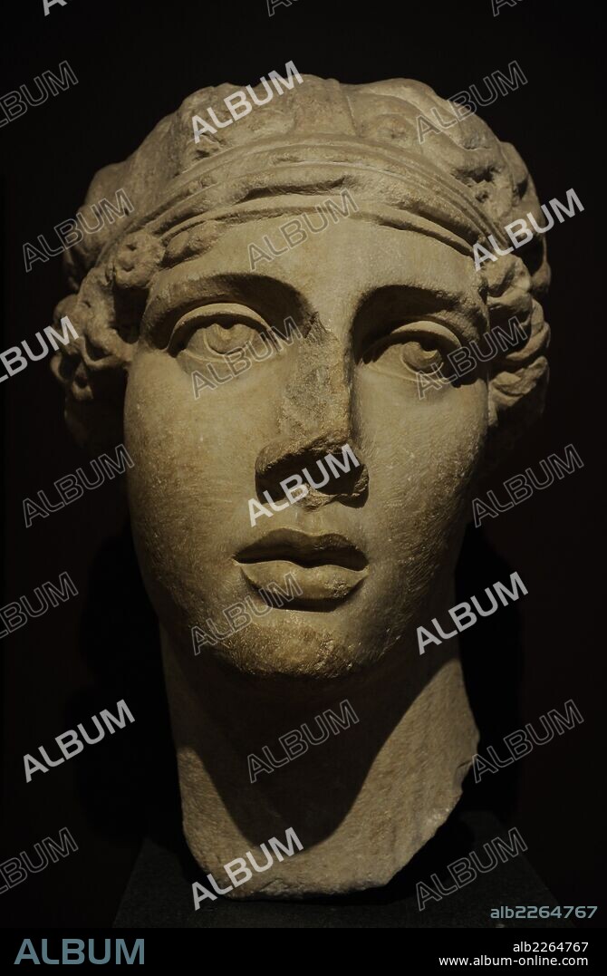 Sappho (c. 630-580 BC). Greek lyric poetess. Bust. Marble. Copy of an original to the Hellenistic Period. From Smyrna. Archaeological Museum. Istanbul. Turkey.