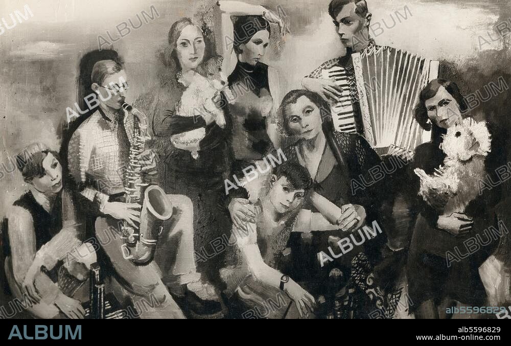 Kruse, Käthe Kunsthandwerkerin (Käthe Kruse-Puppen). Breslau 17.9.1883 - Murnau 19.7.1968. - "Käthe Kruse mit ihren Kindern". Gemälde, um 1927, von Annot Jacobi, geb. Krigar-Menzel (1894-1981). Berlin, Stiftung Stadtmuseum Berlin.