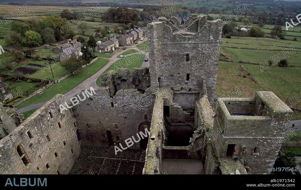 View of Bolton Castle from the tower, near Leyburn, North Yorkshire. England, 14th century.