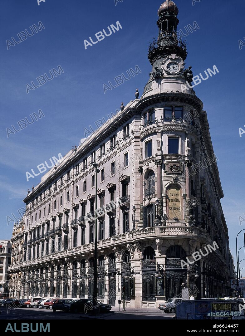 GRASES RIERA JOSE. VISTA EXERIOR DEL PALACIO EQUITATIVA CONSTRUIDO EN 1882 CONVERTIDO EN BANCO ESPAÑOL CREDITO(BANESTO).