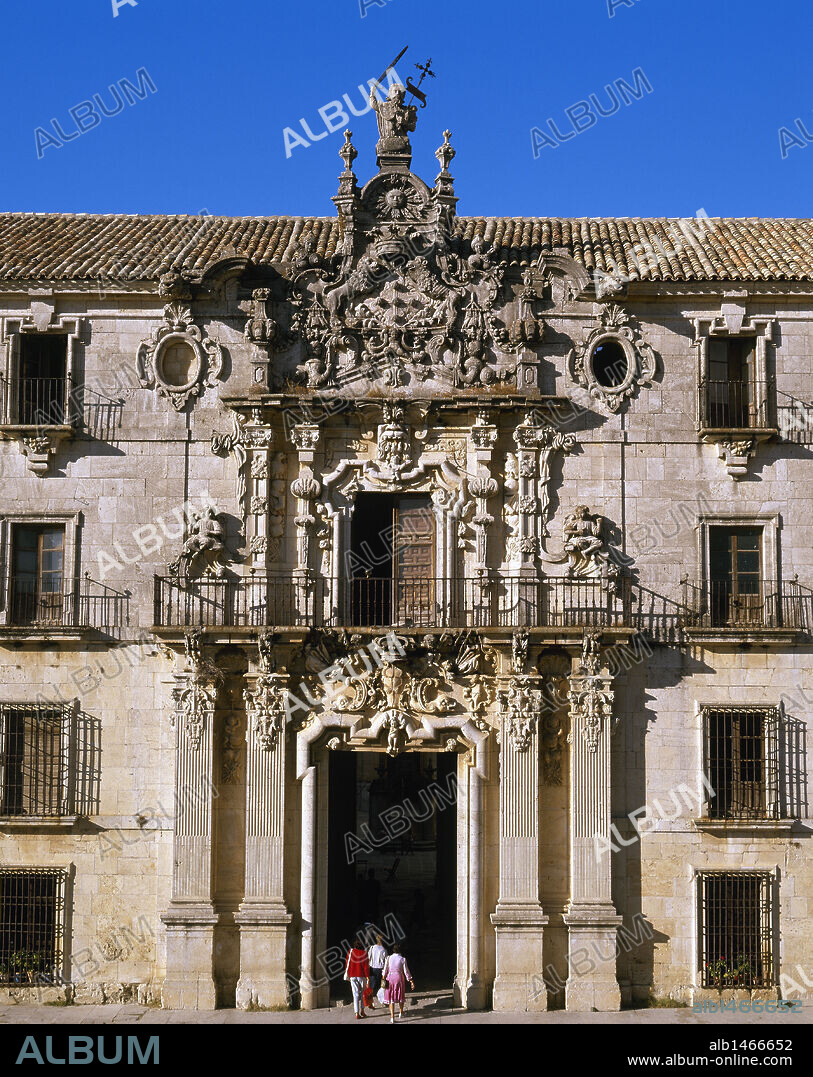 Spain. Ucles Monastery. Facade Churrigueresque, 1735, attributed to Pedro de Ribera (1683-1742). Castile-La Mancha.