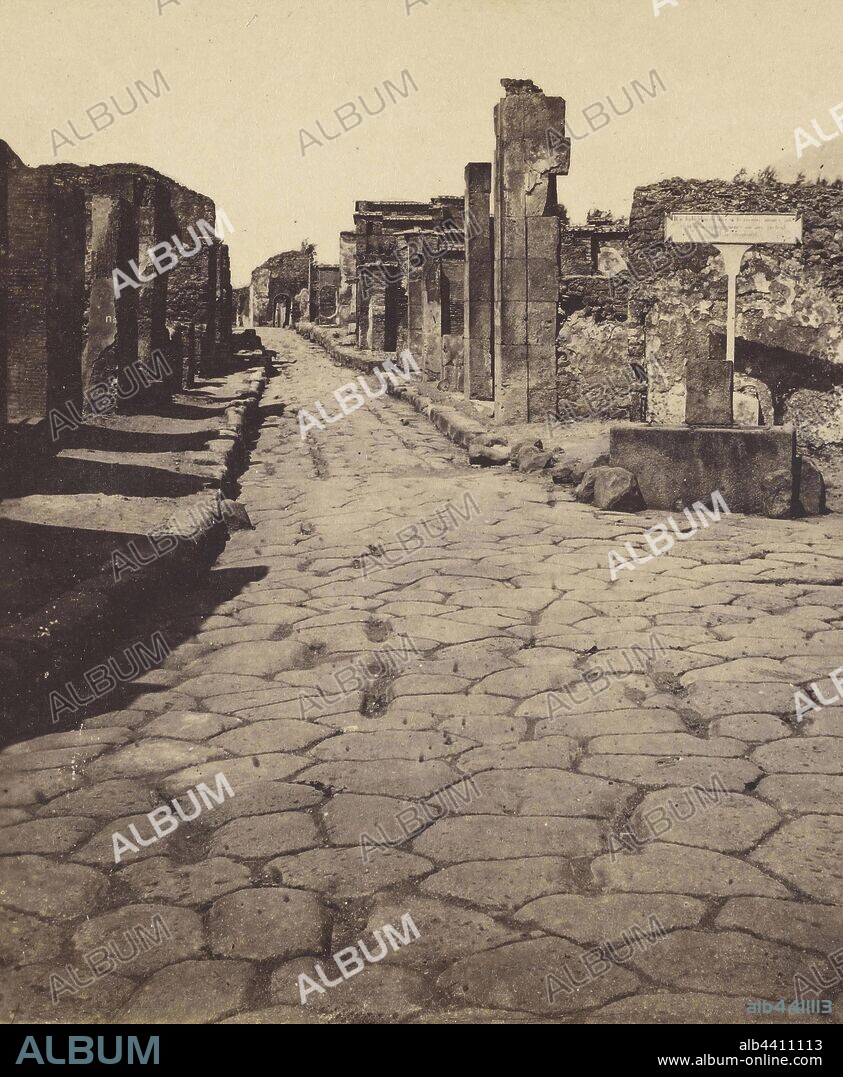 Strada di Salustio, Sommer & Behles (Italian, 1867 - 1874), 1860–1872, Albumen silver print.