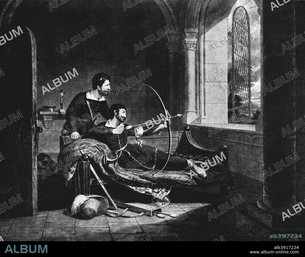 'The Death of Robin Hood', c1835, (1912). From Bibby's Annual 1912, [ J. Bibby & Sons, Liverpool, 1912].