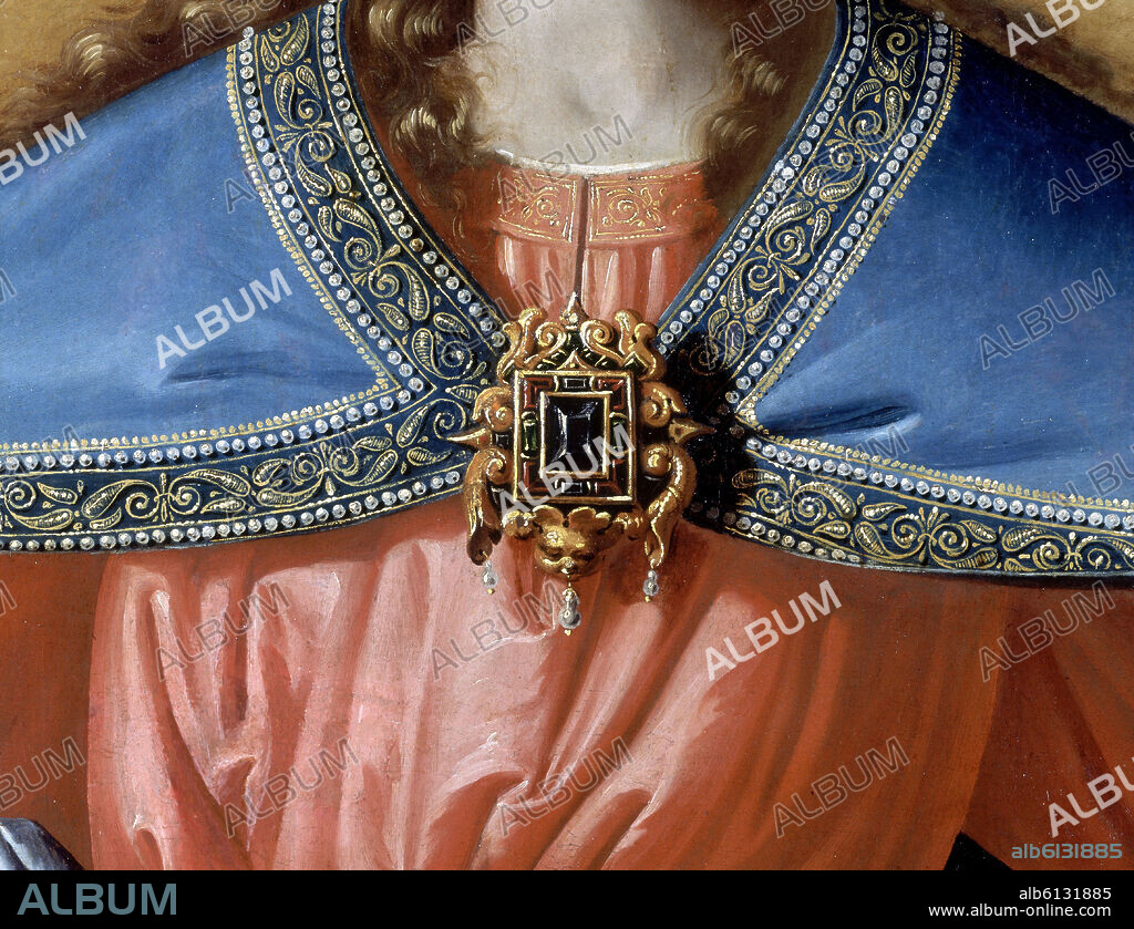 FRANCISCO DE ZURBARAN. VIRGEN DE LAS CUEVAS(O  MISERICORDIA)DET BROCHE DEL MANTO DE LA VIRGEN (CONJ Nº 849).