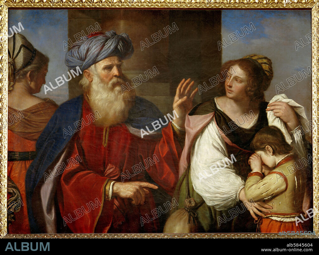 GUERCINO. Abraham driving out Hagar and Ishmael, 1675 Oil on canvas, 115 x 152 cm.