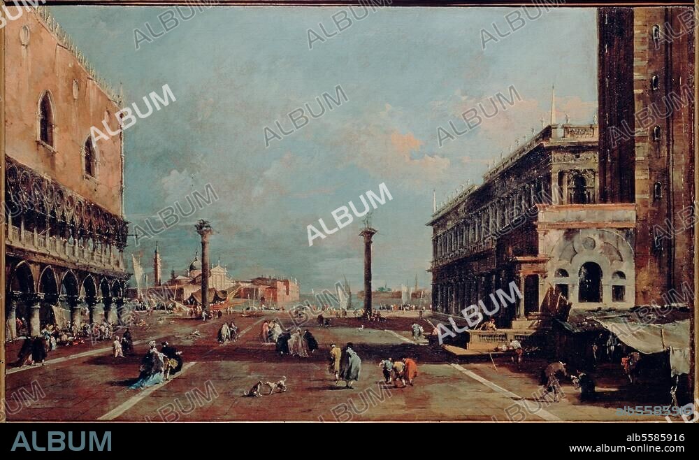 Venice (Italy). Piazzetta. "La Piazetta". Painting by Francesco Guardi (1712-1793). Venice, Ca' d'Oro, Galleria Franchetti.